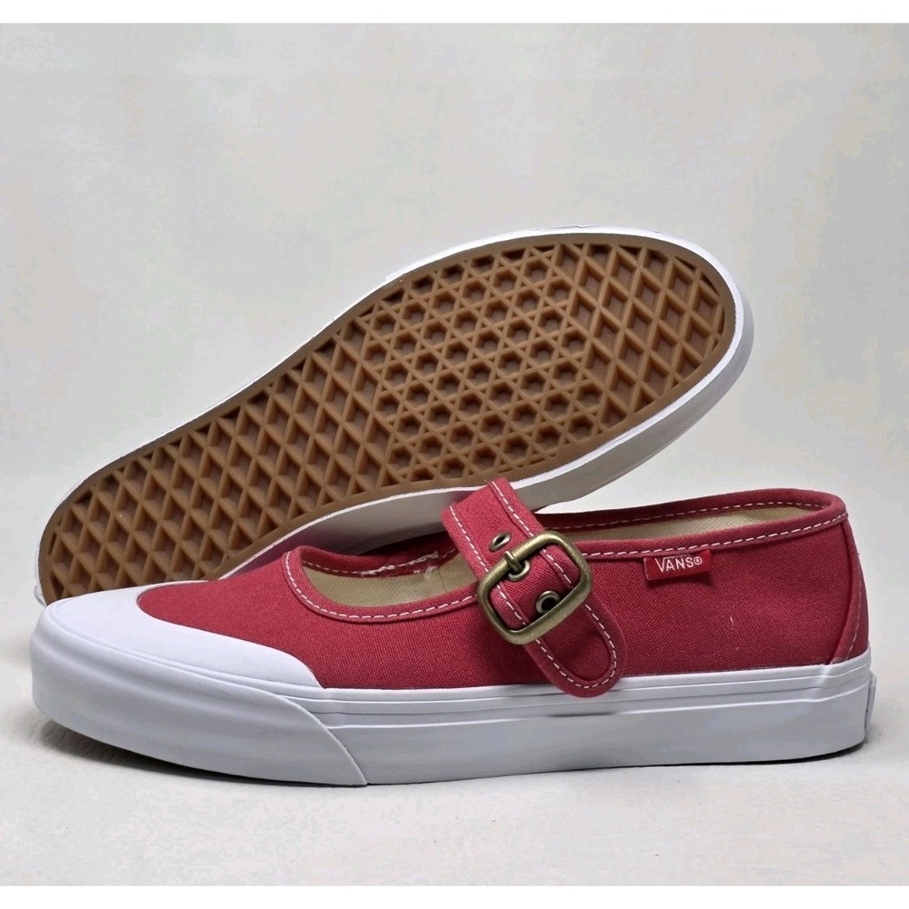 Vans Mary Jane Size 7 Womens White Red Canvas Shoe Sneakers New